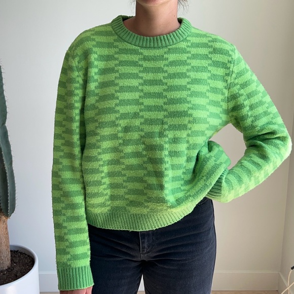 Lisa Says Gah Green Patterned Sweater - Picture 4 of 4
